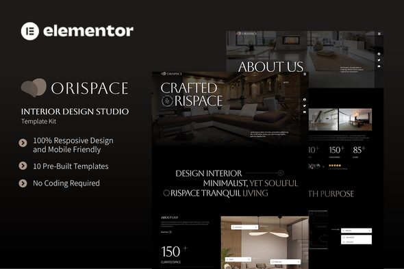 Orispace - Interior Design Studio Elementor Template Kit