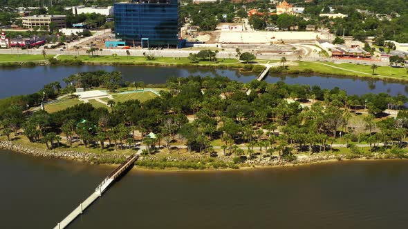 Aerial video Manatee Island Daytona FL