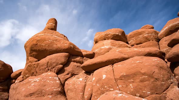 Time lapse of red rock formation in the Utah desert