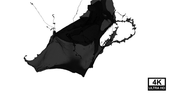 Collision Of Streaming Black Paint Splash V2