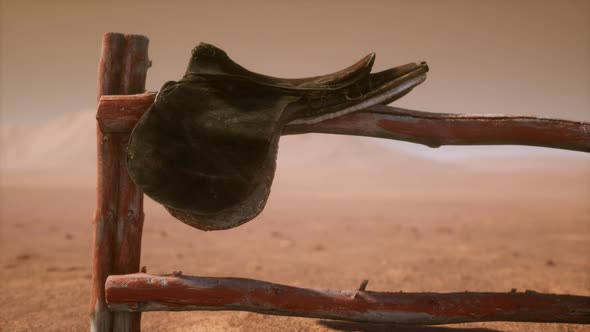 Horse Saddle on the Fence in Monument Valley