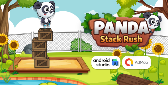 Panda Stack Rush - Stack Game Android Studio Project with AdMob Ads + Ready to Publish