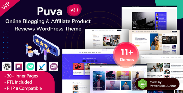 Puva – Online Blogging & Affiliate Product Review WordPress Theme