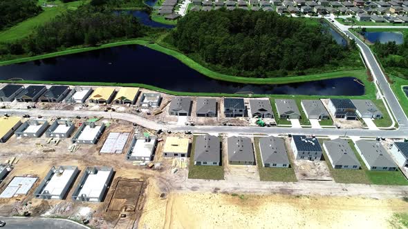 An aerial view of a residential subdivision under construction in Central Florida.