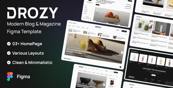Drozy - Modern Blog & Magazine Figma Template
