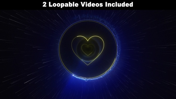 Hearts Neon Emojis Package, Loopable