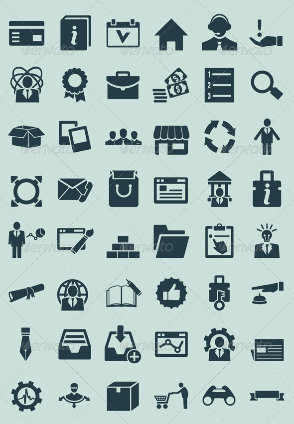 Set of service and social media icons