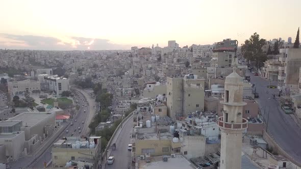 Sunrise in downtown Jabal Amman Jordan showcasing the hillside neighborhood