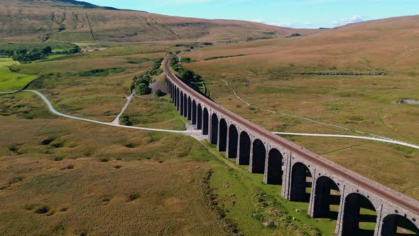 Drone mavic mini 3 pro footage of the Ribblehead Viaduct, the longest and the third tallest structur