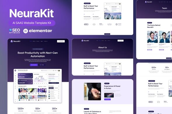 NeuraKit - AI SaaS Elementor Template Kit