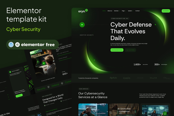 Oryn - Cyber Security Elementor Template Kit
