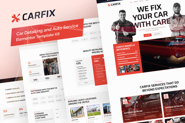Carfix - Car Detailing and Auto Service  Elementor Template Kit