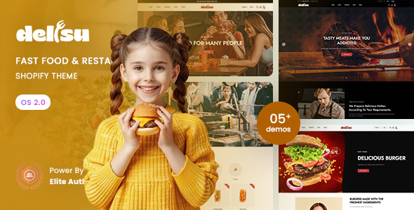 Delisu - Fast Food & Restaurant Responsive Shopify 2.0 Theme