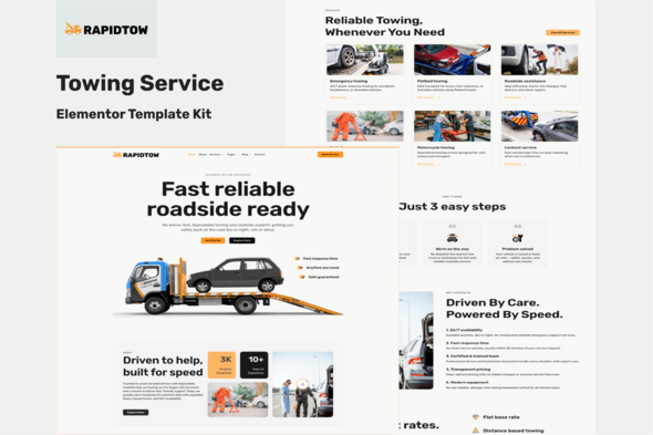 Rapidtow - Towing Service Elementor Template Kit