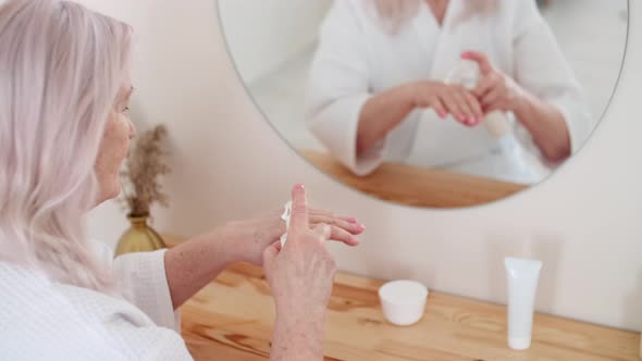 Skin Care Senior Woman Home Cosmetics Elderly Age Cosmetic Procedures
