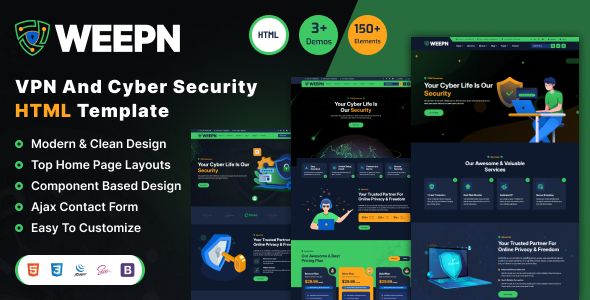 Weepn - VPN, Hosting & Cloud Services HTML Template