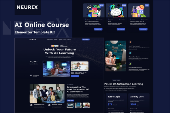 Neurix AI Online Course – Technology Elementor Template Kit