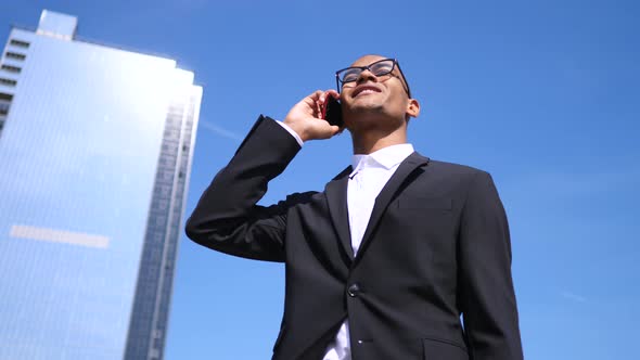 Businessman Talking By The Smartphone. Diversity, Business, Technology, People