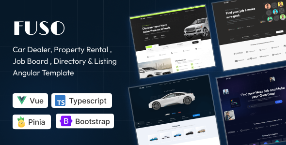 Fuso - Car Dealer, Property Rental , Job Board , Directory & Listing Vue JS Template