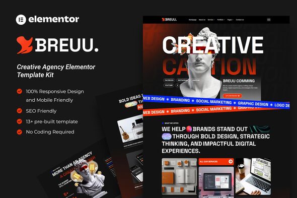 Breuu - Creative Agency Elementor Template Kit