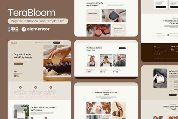 TerraBloom - Organic Handmade Soap Elementor Template Kit