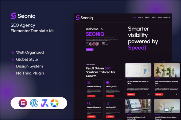 SEONIQ - SEO Agency Elementor Template Kit