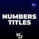 Numbers Titles \ MOGRt - VideoHive Item for Sale