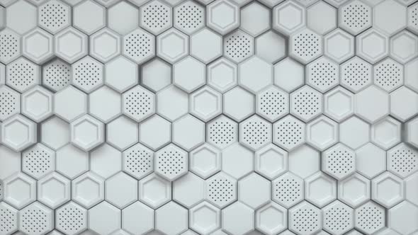 Abstract white hexagonal background