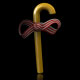 Beautiful Golden Christmas cane ornament loop with alpha