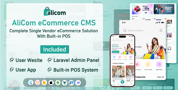 AliCom eCommerce CMS - Complete Single Vendor eCommerce Solution With Built-in POS