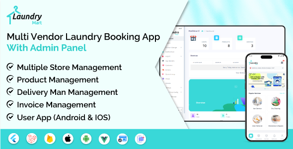LaundryMart - Multi Vendor Laundry Booking App With Admin Panel