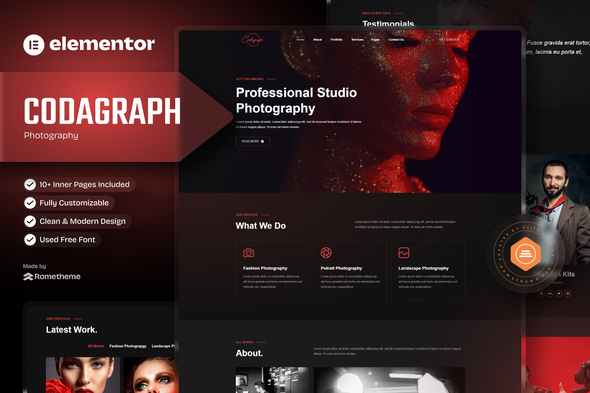 Codagraph - Photography & Portfolio Elementor Template Kit