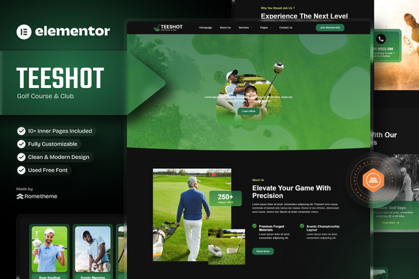Teeshot - Golf Club & Course Elementor Template Kit