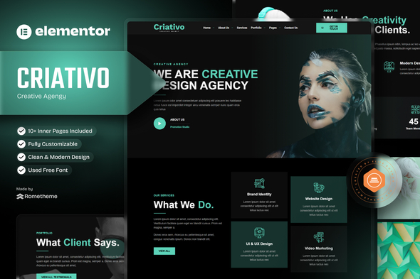 Criativo - Creative Agency & Portfolio Elementor Template Kit
