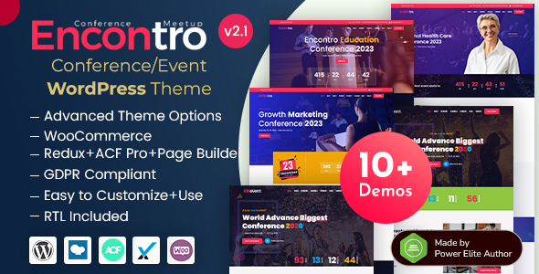Encontro - Event Conference & Reunion WordPress Theme for Seminars, Corporate Events & Networking