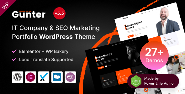 Gunter - IT Agency & SEO Marketing Portfolio WordPress Theme