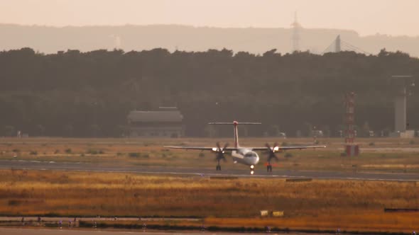 Turboprop Aircraft on the Airfield