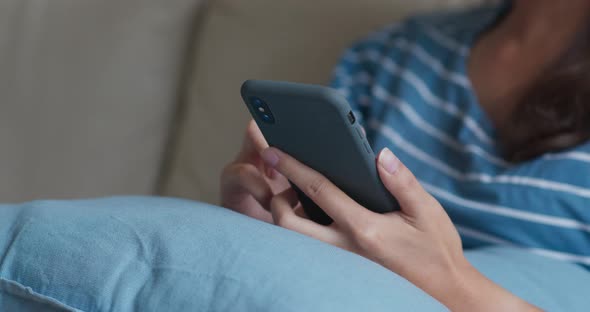 Close up of woman use of mobile phone