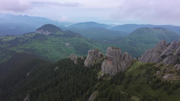 Aerial Images Over  High Rocks And Wild Forests