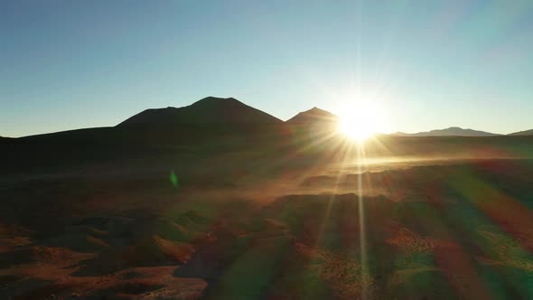 Aerial View of the Volcanic Landscape in Bolivia