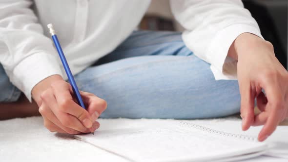 Girl Sitting On The Floor Brainstorming Creation Concept Inspirational Ideas For Start Up Business