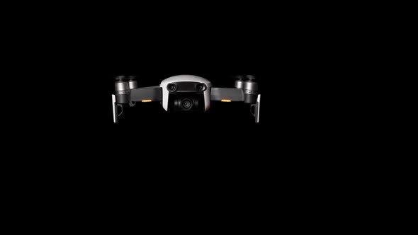 Drone Hovers in the Air on a Transparent Background or an Alpha Channel