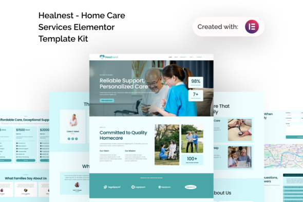 Healnest - Home Care Services Elementor Template Kit