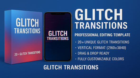 Instagram Reels Glitch Transitions and Overlays Collection