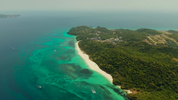 Tropical Island with Sandy Beach Boracay Philippines