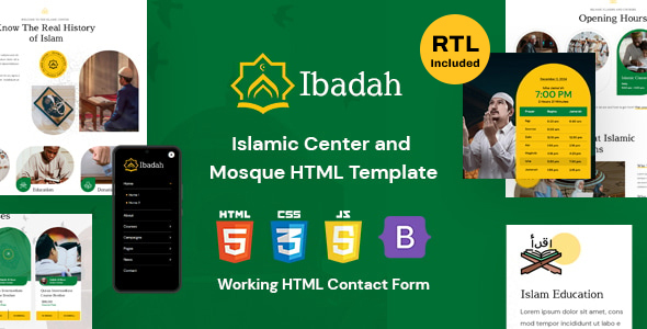 Ibadah - Islamic Center & Mosque HTML Template
