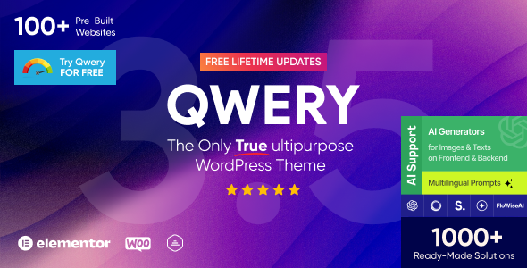 Qwery – Multi-Purpose Business WordPress & WooCommerce Theme + ChatGPT