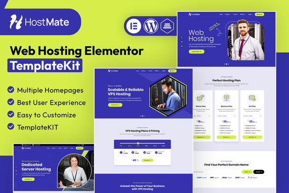 HostMate - Web Hosting Elementor Template Kit