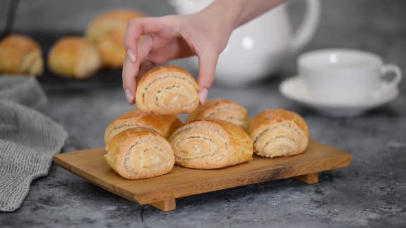 Gata Traditional Armenian Sweet Pastry with a Cup of Tea