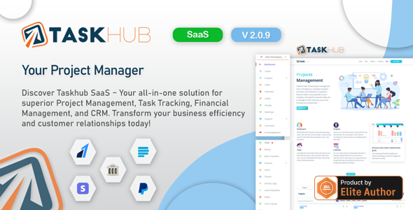 Taskhub SaaS - Project Management Tool, Finance & CRM Tool